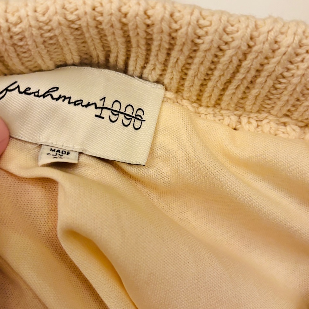 Freshman 1996 Pink Orange and White Cream Knit Two Piece Outfit Women’s XS - Picture 7 of 12